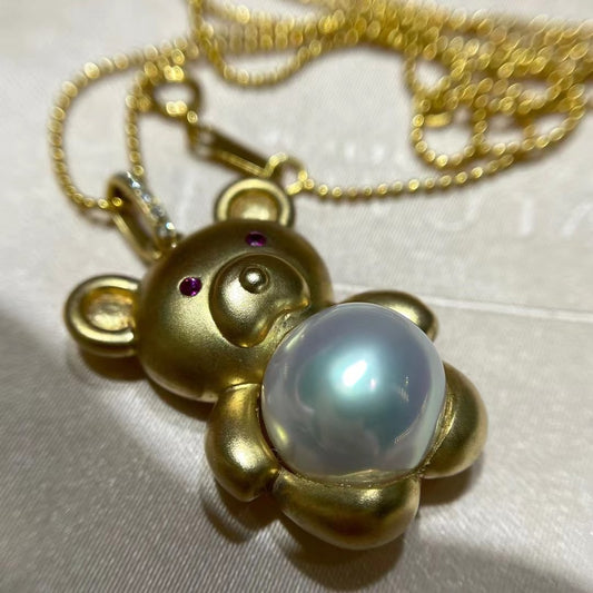 Gold bears Ocean Pearl Pedant