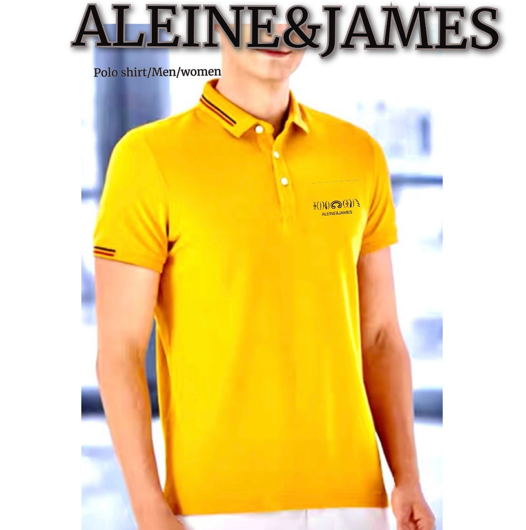 Women/men Gold yellow polo shirt